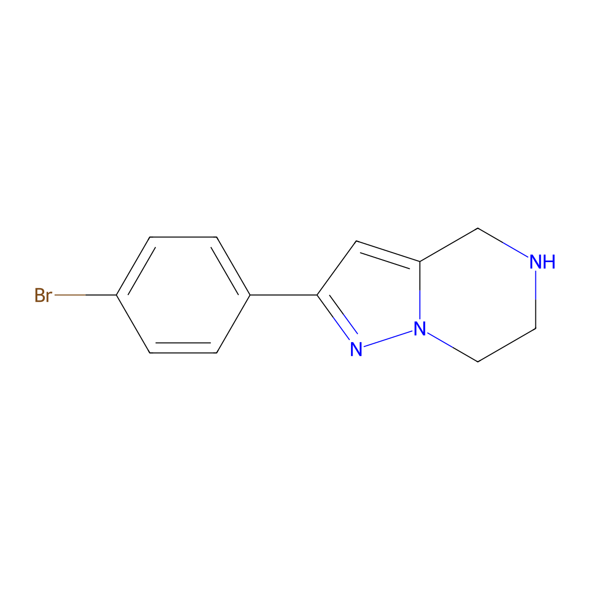 2-(4-Bromophenyl)-4,5,6,7-tetrahydropyrazolo[1,5-A]pyrazine molecular structure, CAS 1781944-44-2