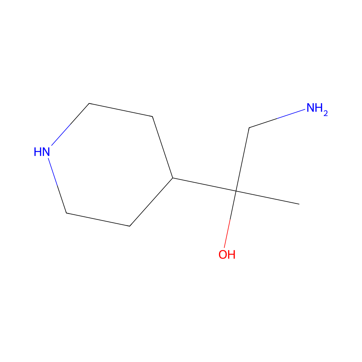 1-Amino-2-(piperidin-4-yl)propan-2-ol molecular structure, CAS 1781952-56-4