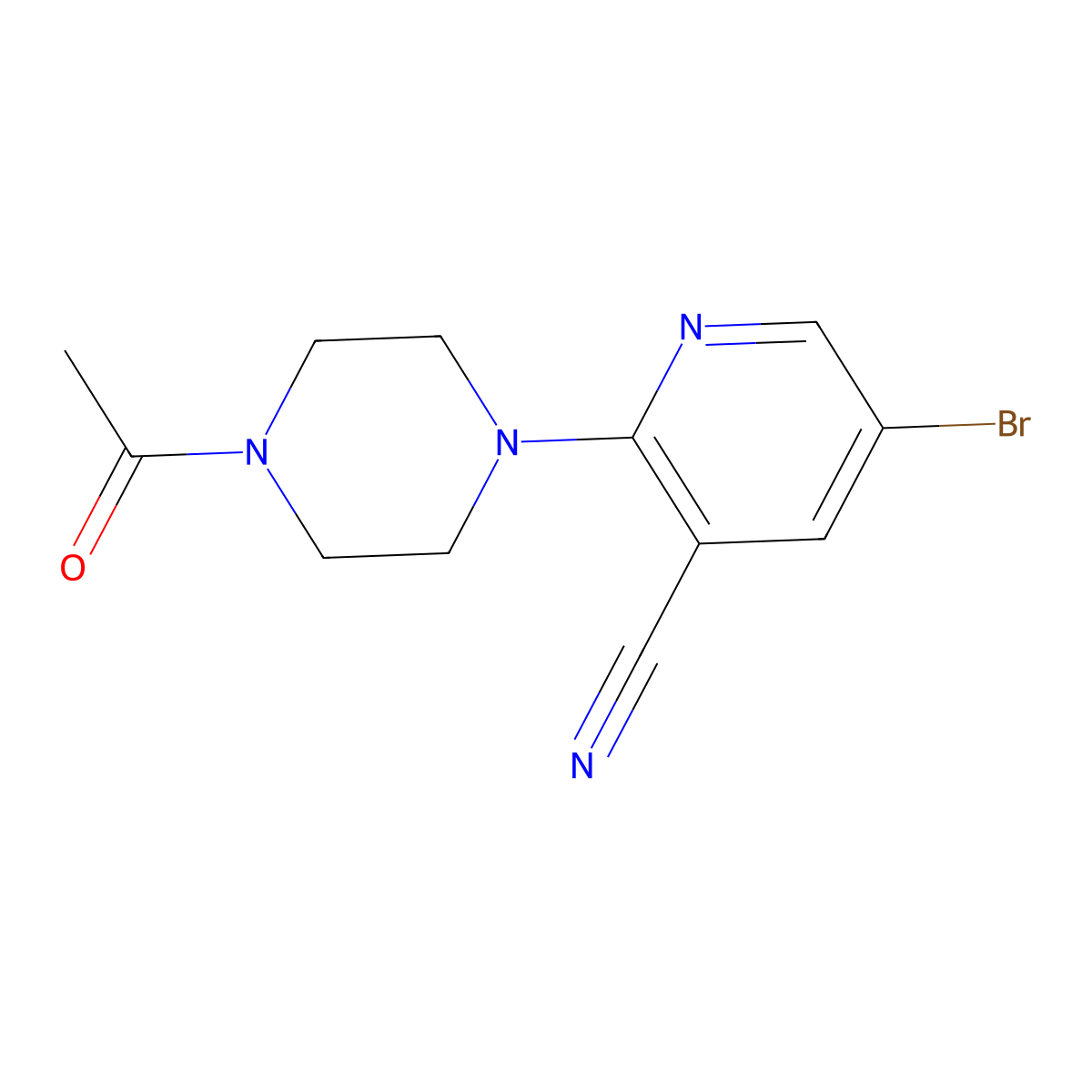 2-(4-Acetylpiperazin-1-yl)-5-bromopyridine-3-carbonitrile molecular structure, CAS 1781959-06-5