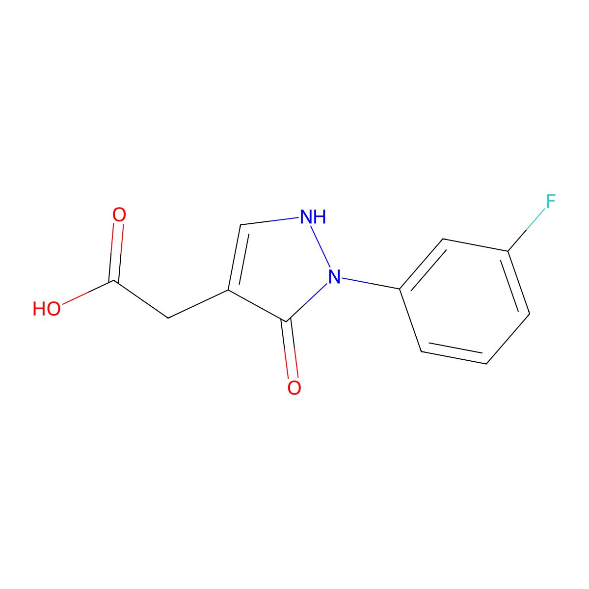 2-[2-(3-Fluorophenyl)-3-oxo-2,3-dihydro-1H-pyrazol-4-yl]acetic acid molecular structure, CAS 1781963-04-9