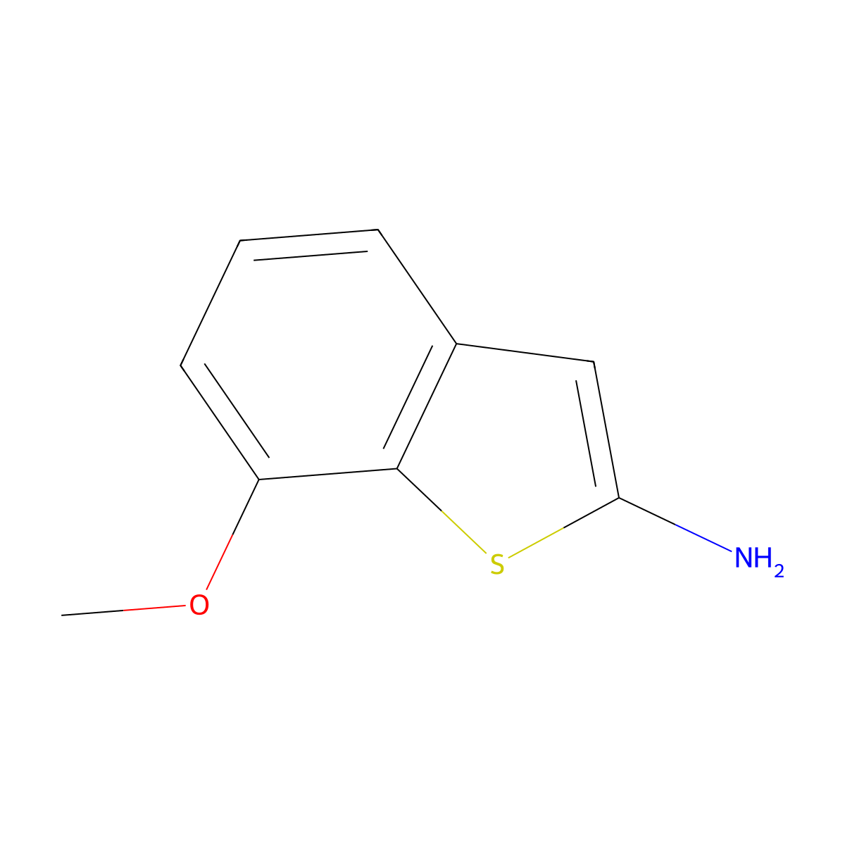 7-Methoxybenzo[b]thiophen-2-amine molecular structure, CAS 1781963-73-2