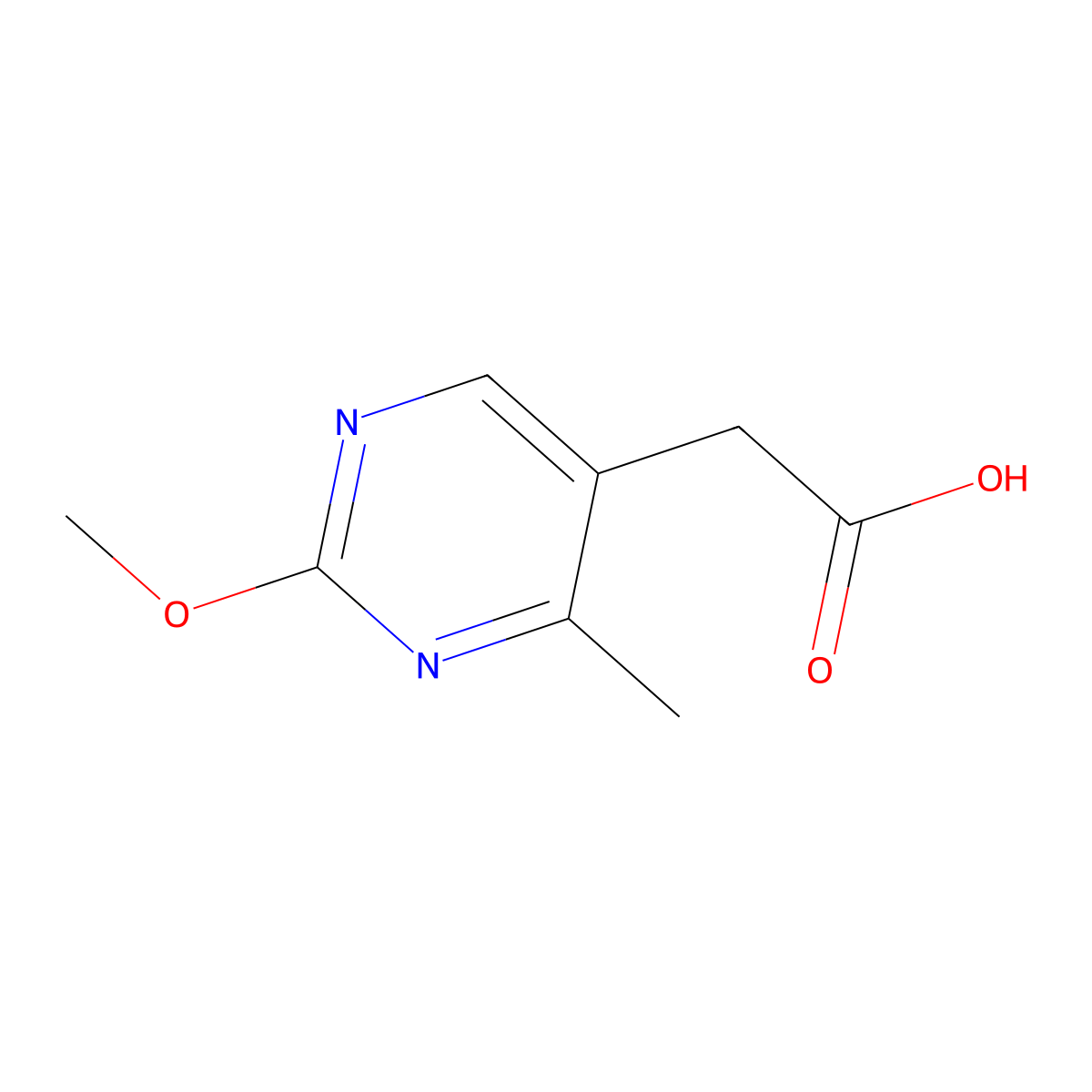2-(2-Methoxy-4-methylpyrimidin-5-yl)acetic acid molecular structure, CAS 1781964-00-8