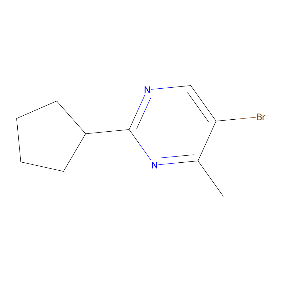 5-Bromo-2-cyclopentyl-4-methylpyrimidine molecular structure, CAS 1781970-69-1