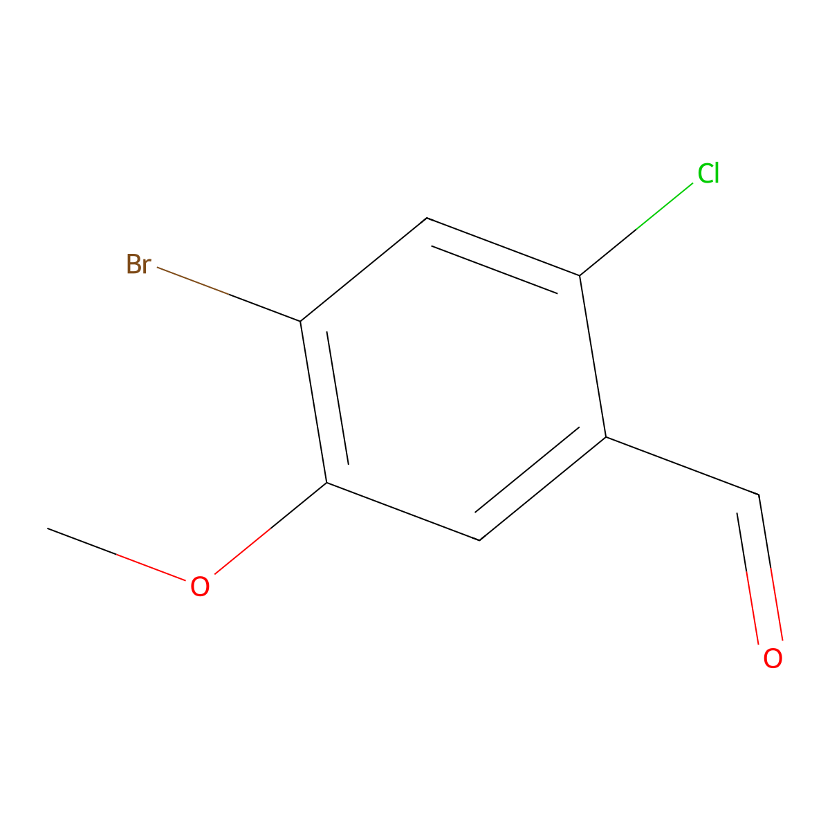 4-Bromo-2-chloro-5-methoxybenzaldehyde molecular structure, CAS 1781970-72-6