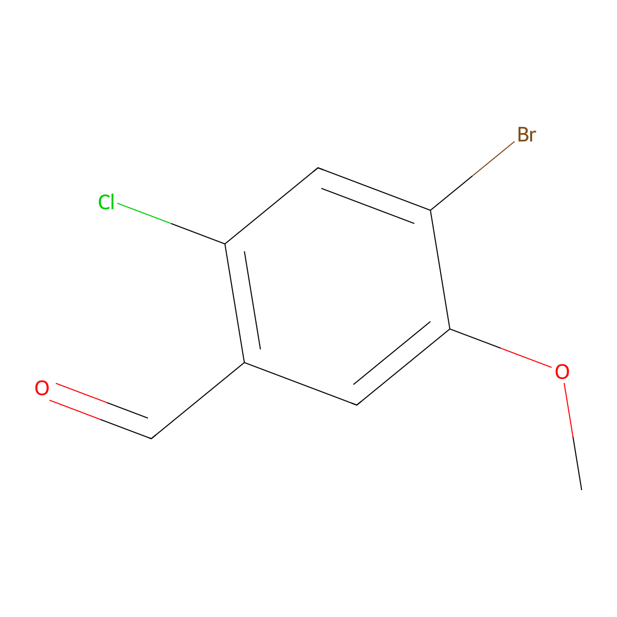 4-Bromo-2-chloro-5-methoxybenzaldehyde molecular structure, CAS 1781970-72-6