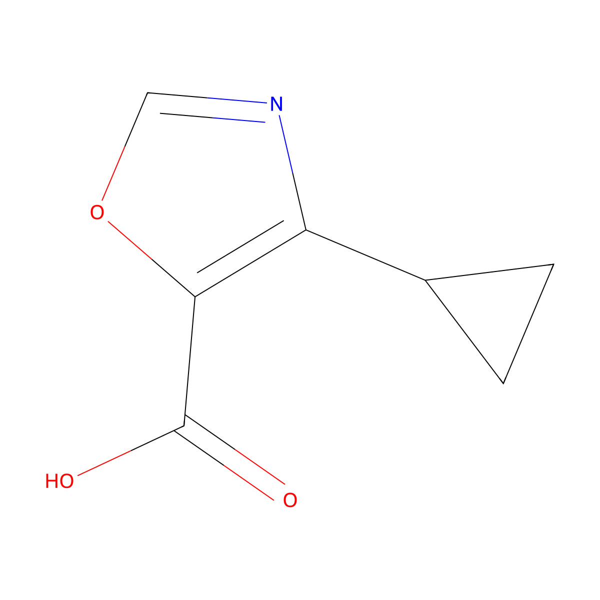 4-Cyclopropyl-1,3-oxazole-5-carboxylic acid molecular structure, CAS 1781976-43-9
