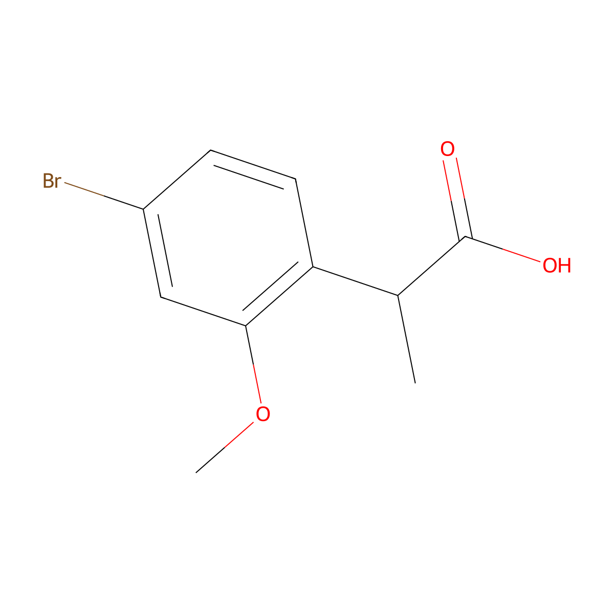 2-(4-Bromo-2-methoxyphenyl)propanoic acid molecular structure, CAS 1781980-00-4