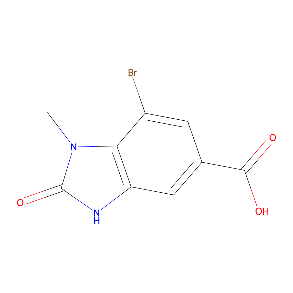 7-Bromo-1-methyl-2-oxo-3H-benzimidazole-5-carboxylic acid molecular structure, CAS 1781980-91-3