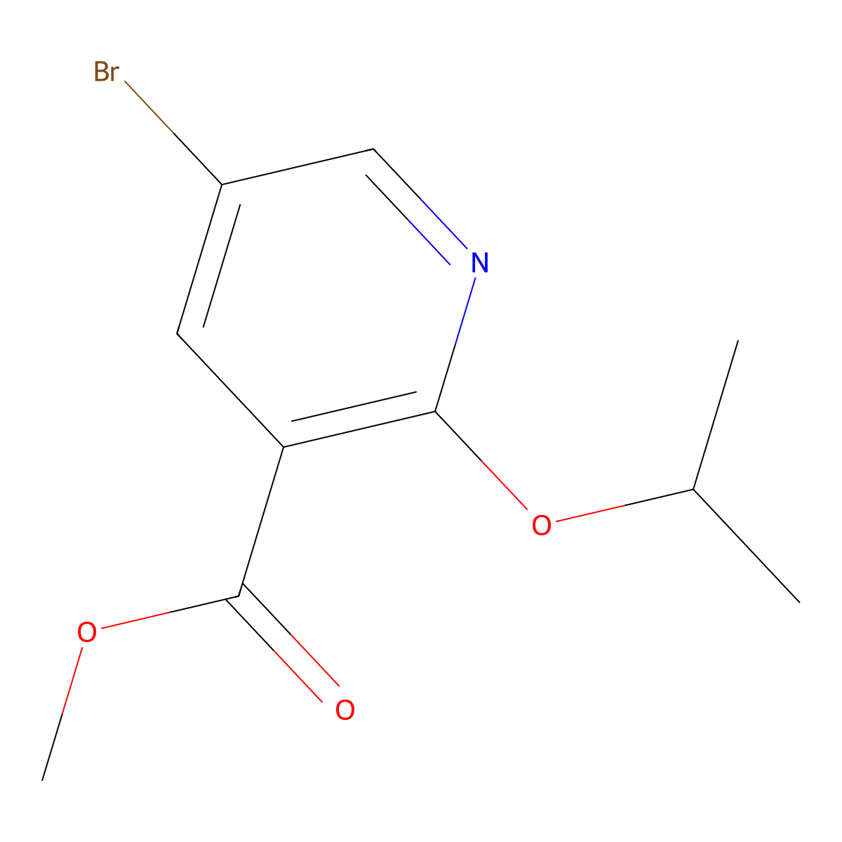 Methyl 5-bromo-2-propan-2-yloxypyridine-3-carboxylate molecular structure, CAS 1781982-05-5