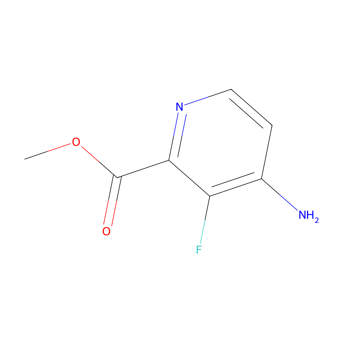 Methyl 4-Amino-3-fluoropicolinate molecular structure, CAS 1781983-63-8