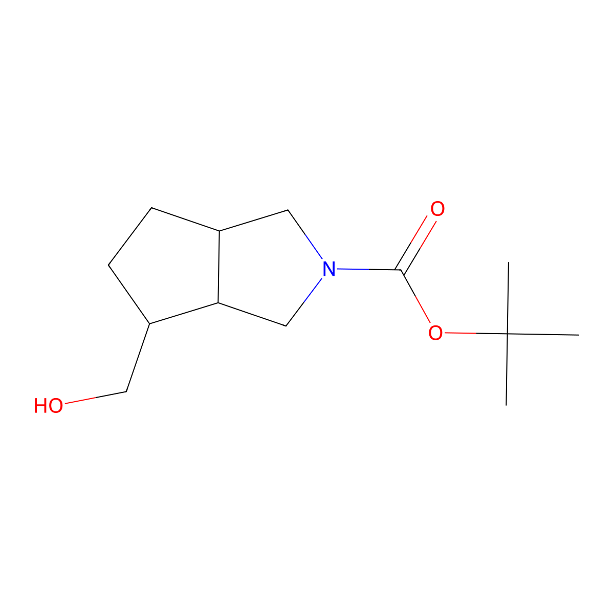 Tert-butyl 4-(hydroxymethyl)-octahydrocyclopenta(c)pyrrole-2-carboxylate molecular structure, CAS 1781984-45-9