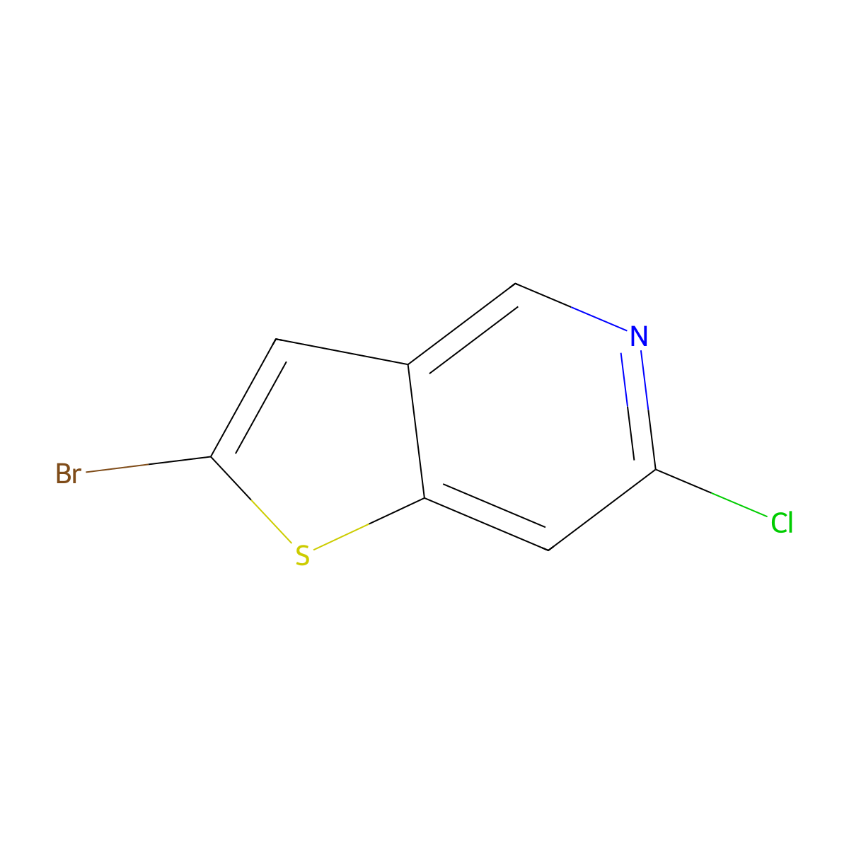 2-Bromo-6-chlorothieno[3,2-c]pyridine molecular structure, CAS 1781989-15-8
