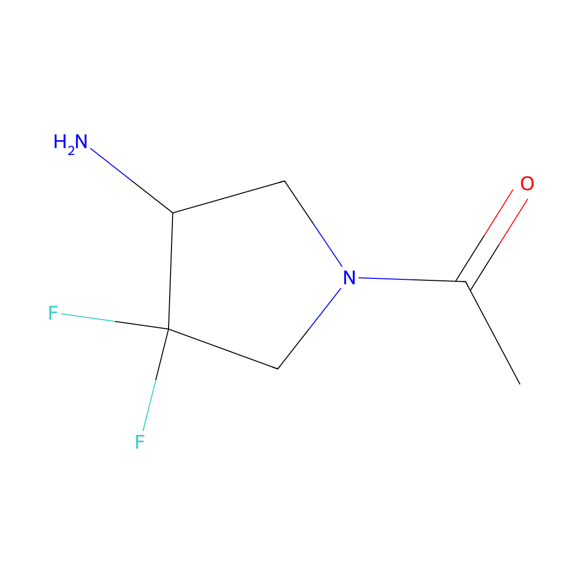 1-(4-Amino-3,3-difluoro-pyrrolidin-1-yl)ethanone molecular structure, CAS 1781989-71-6