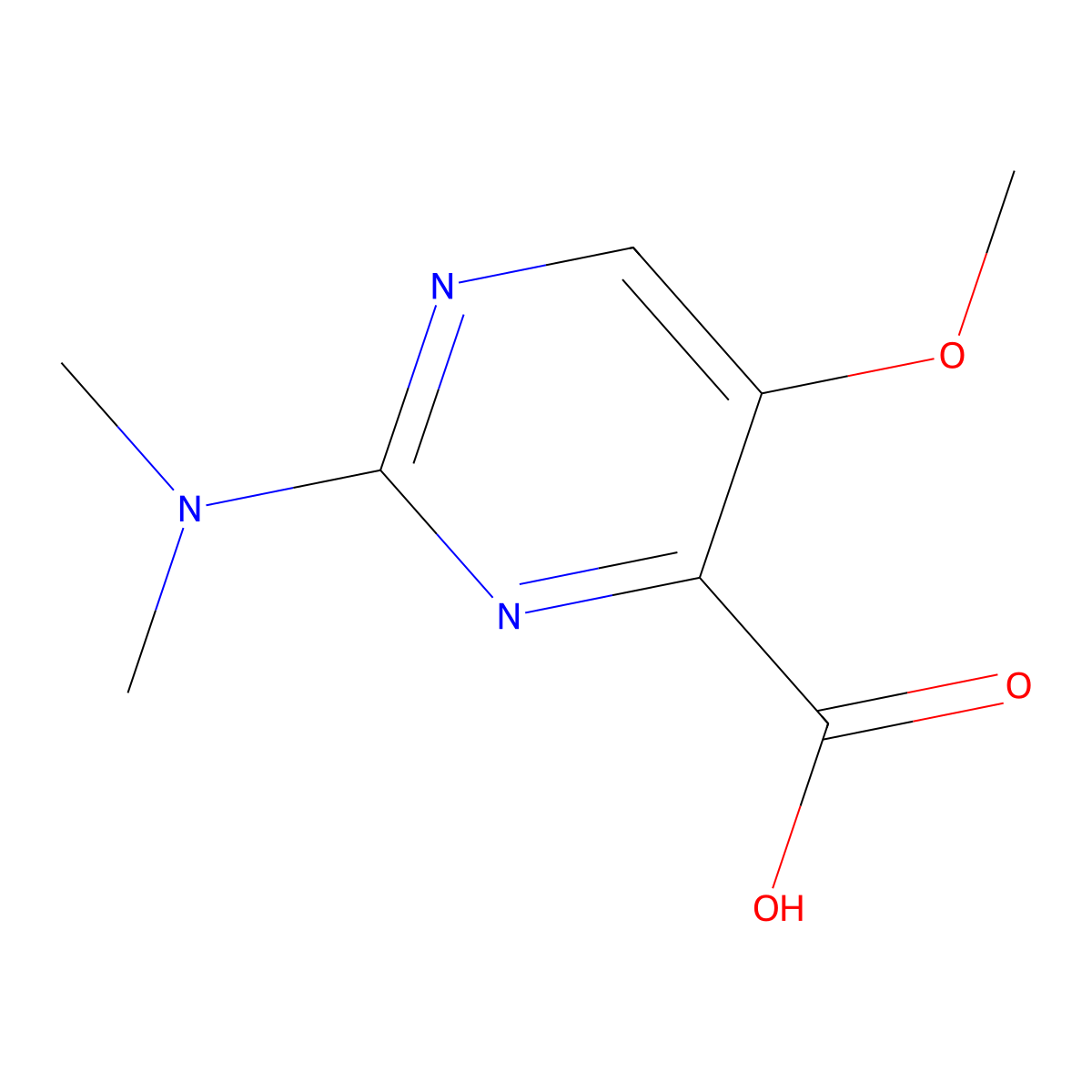 2-(Dimethylamino)-5-methoxypyrimidine-4-carboxylic acid molecular structure, CAS 1781992-02-6