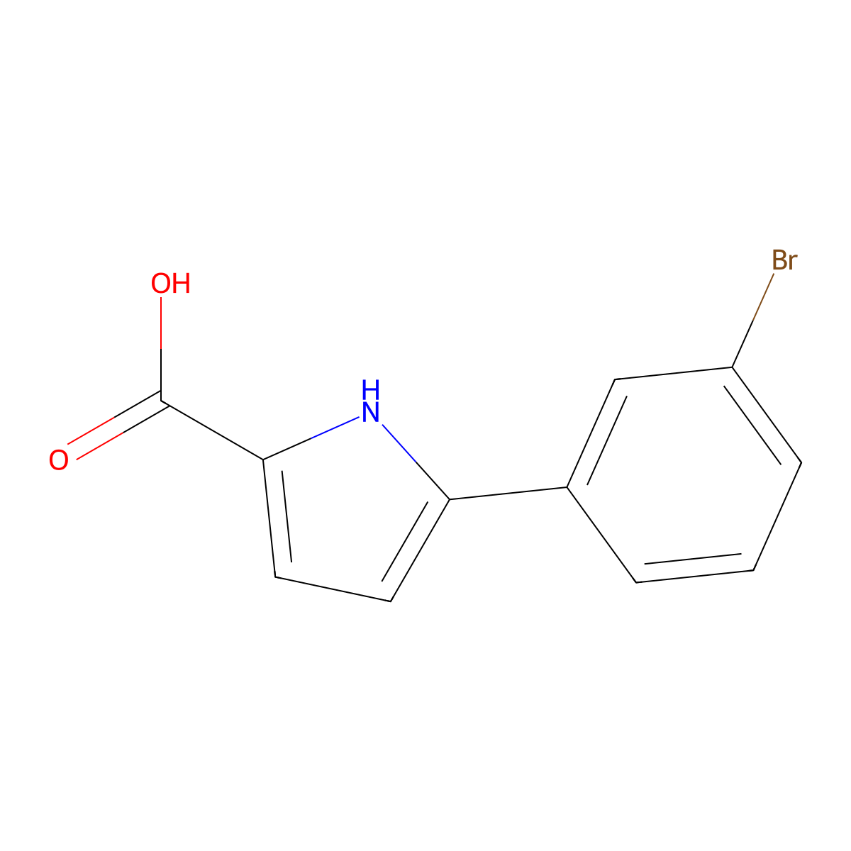 5-(3-Bromophenyl)-1H-pyrrole-2-carboxylic acid molecular structure, CAS 1781992-21-9