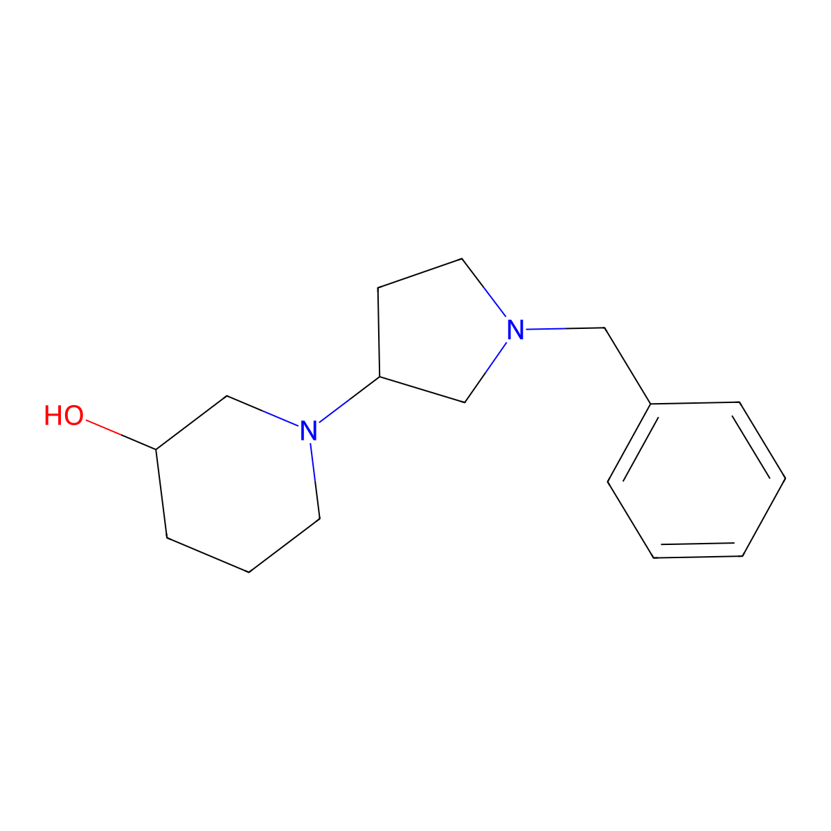 1-(1-Benzylpyrrolidin-3-yl)piperidin-3-ol molecular structure, CAS 1781997-24-7