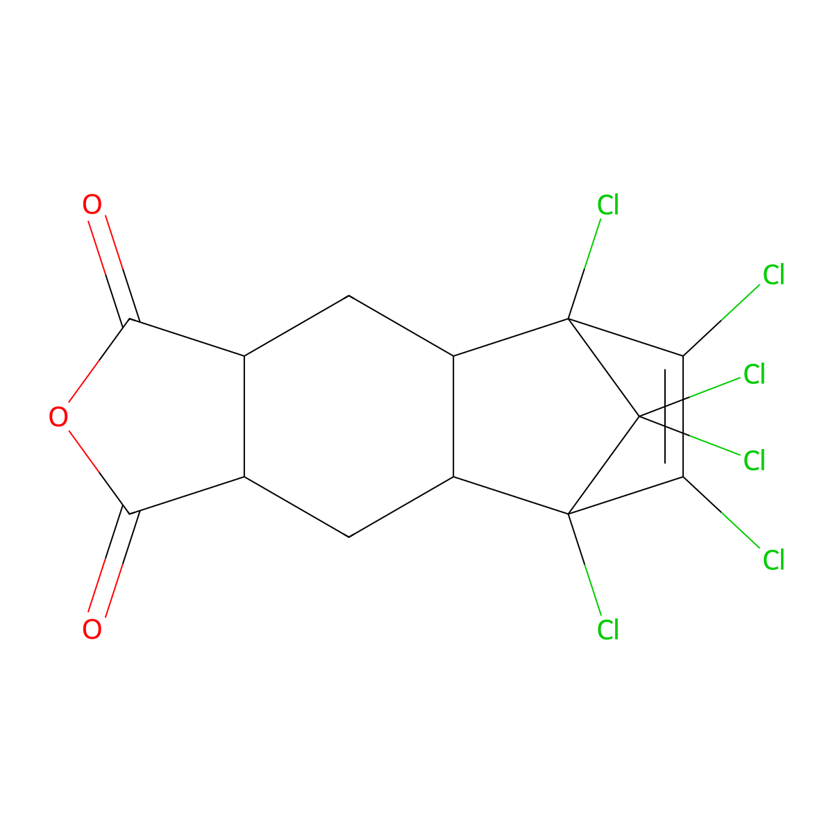 5,6,7,8,10,10-Hexachloro-3a,4,4a,5,8,8a,9,9a-octahydro-5,8-methanonaphtho(2,3-c)furan-1,3-dione molecular structure, CAS 1782-06-5