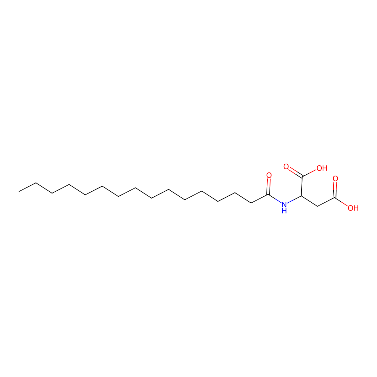 N-Palmitoyl aspartic acid molecular structure, CAS 1782-17-8