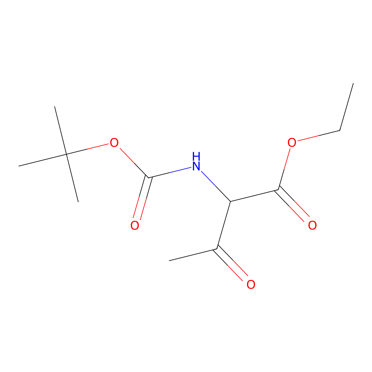 Ethyl 2-((tert-butoxycarbonyl)amino)-3-oxobutanoate molecular structure, CAS 178200-66-3