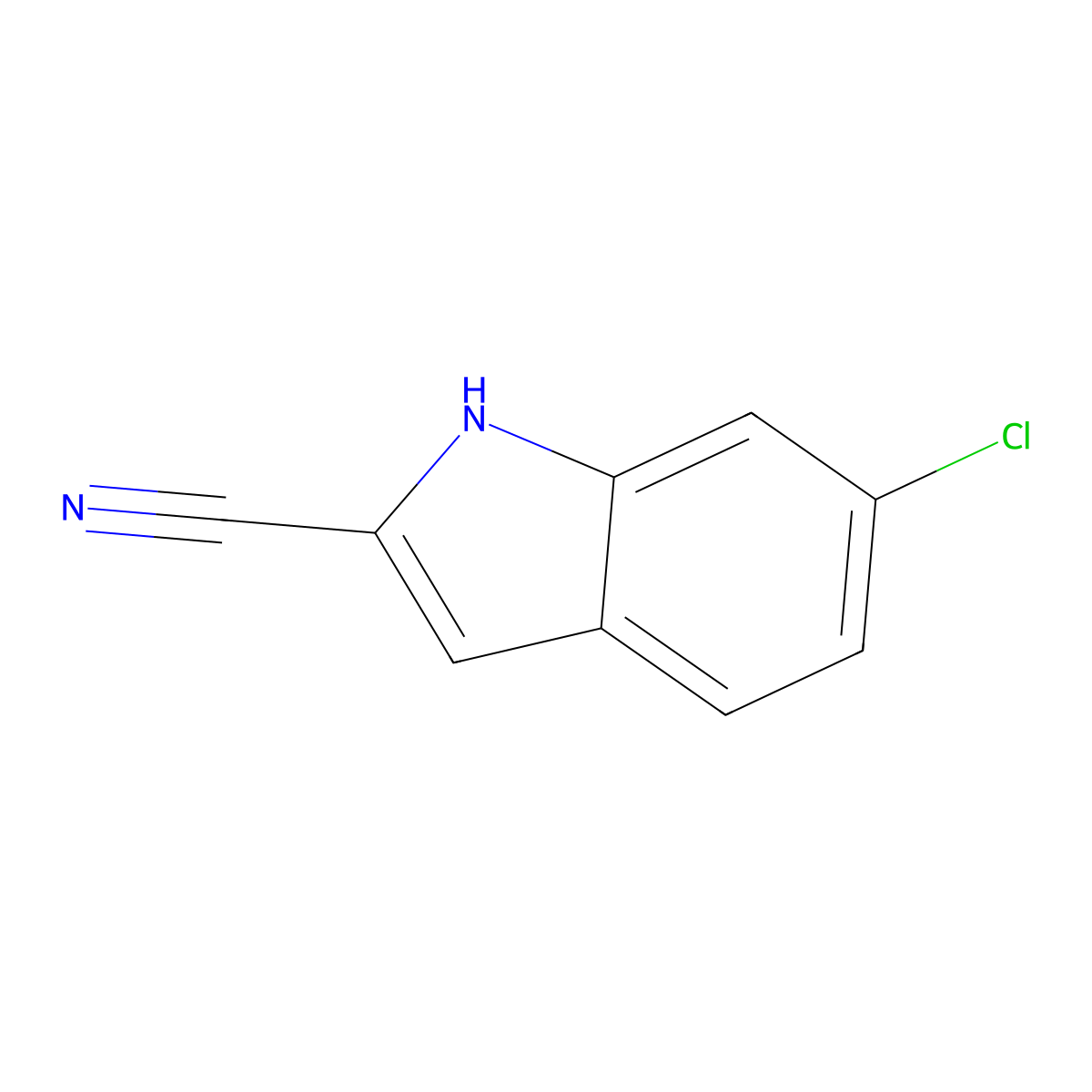 6-Chloro-1H-indole-2-carbonitrile molecular structure, CAS 1782000-02-5