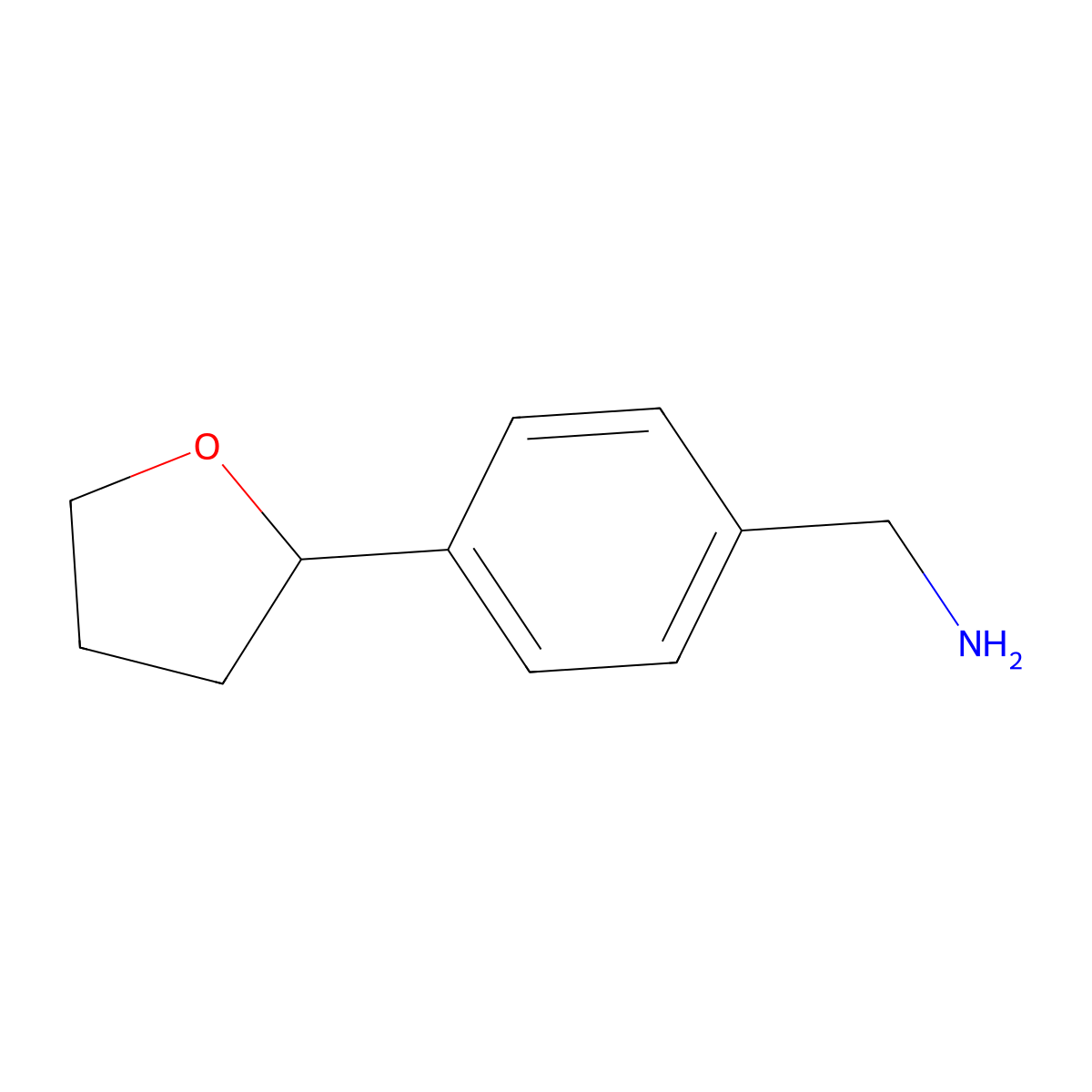 (4-(Tetrahydrofuran-2-yl)phenyl)methanamine molecular structure, CAS 1782005-23-5