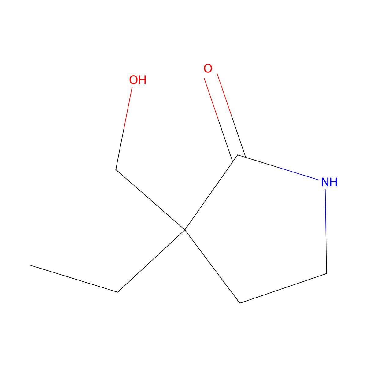 3-Ethyl-3-(hydroxymethyl)pyrrolidin-2-one molecular structure, CAS 1782005-51-9
