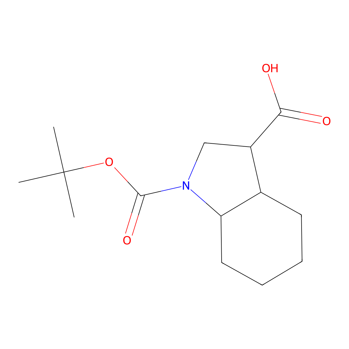 1-[(tert-butoxy)carbonyl]-octahydro-1H-indole-3-carboxylic acid molecular structure, CAS 1782006-20-5