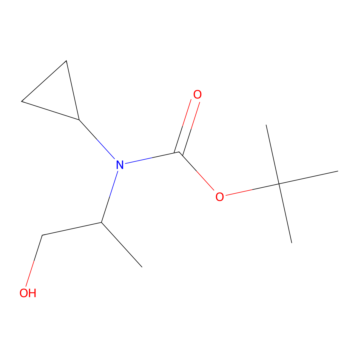 tert-butyl N-cyclopropyl-N-(1-hydroxypropan-2-yl)carbamate molecular structure, CAS 1782009-19-1
