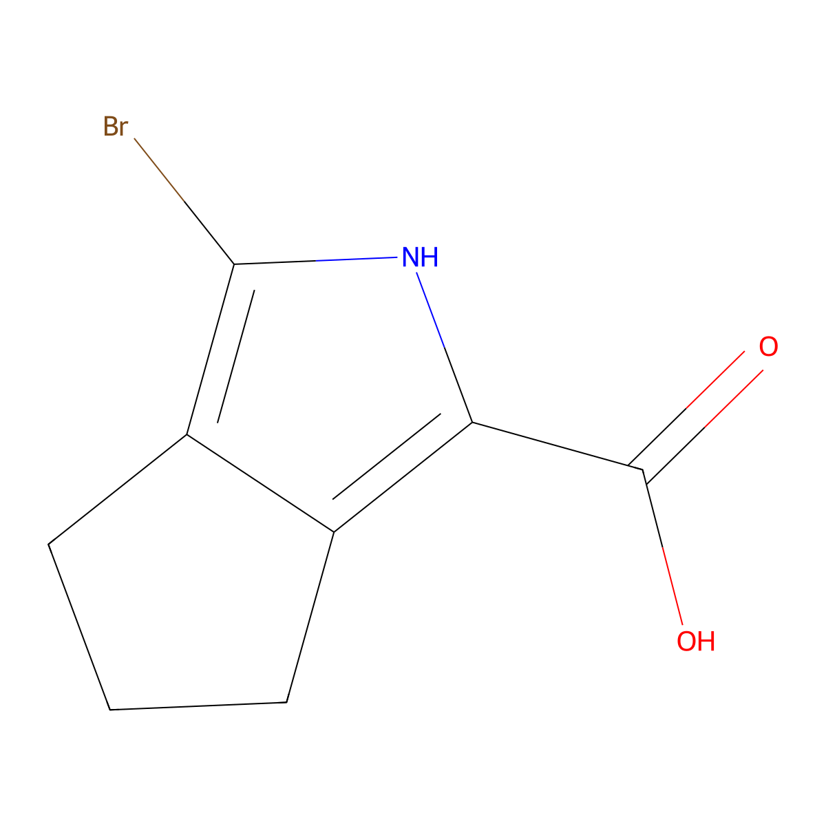 3-Bromo-2,4,5,6-tetrahydrocyclopenta[C]pyrrole-1-carboxylic acid molecular structure, CAS 1782012-15-0
