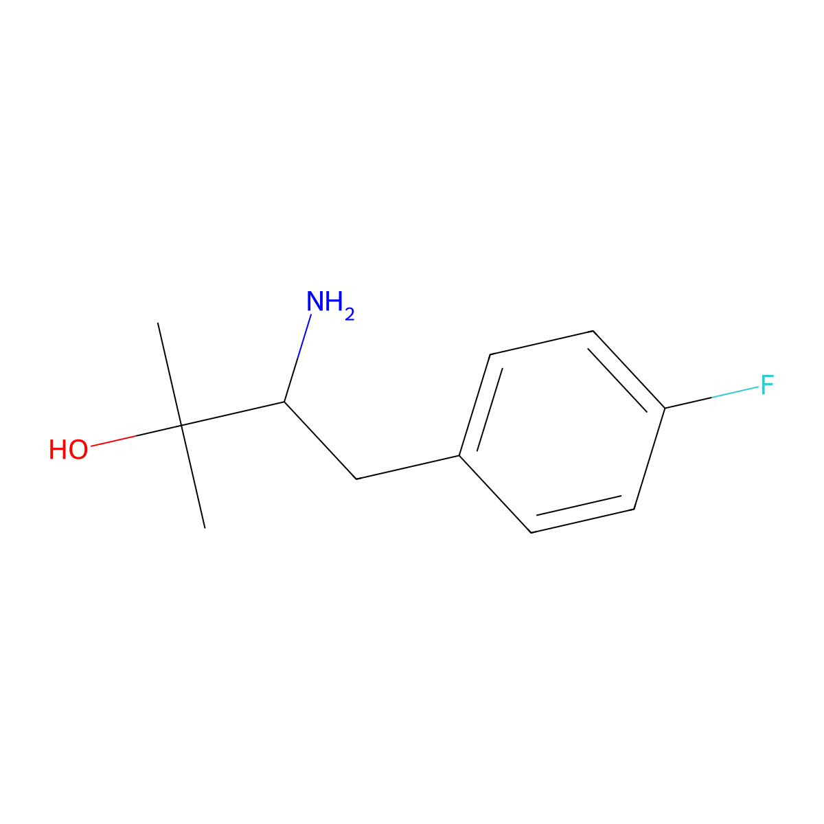 3-Amino-4-(4-fluorophenyl)-2-methylbutan-2-ol molecular structure, CAS 1782023-00-0