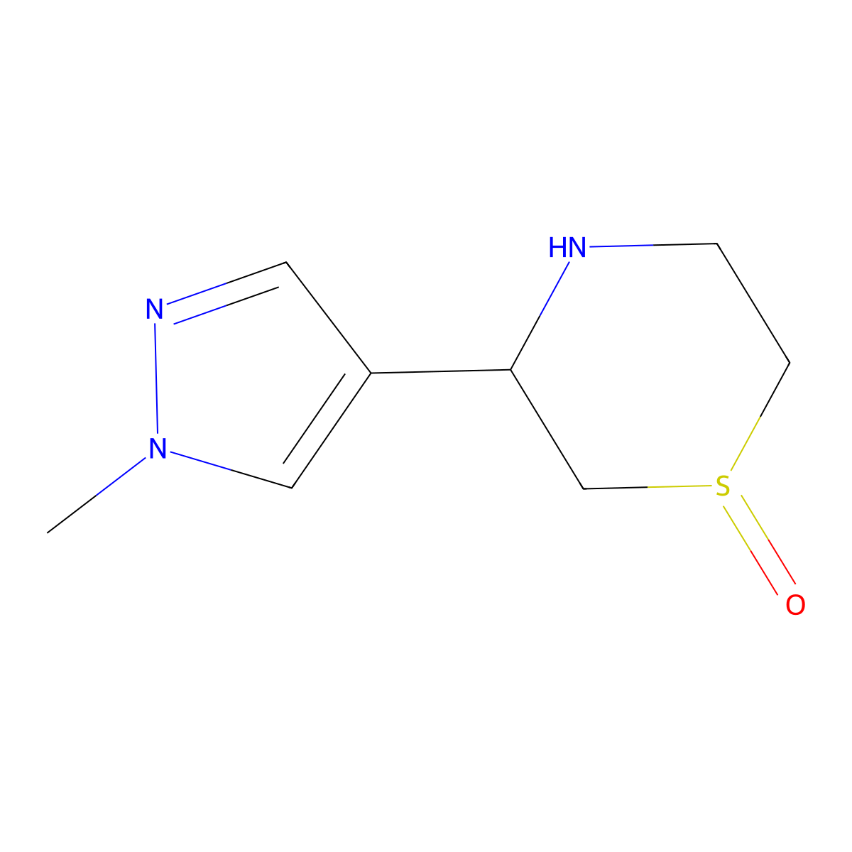 3-(1-Methyl-1H-pyrazol-4-yl)thiomorpholine 1-oxide molecular structure, CAS 1782027-91-1