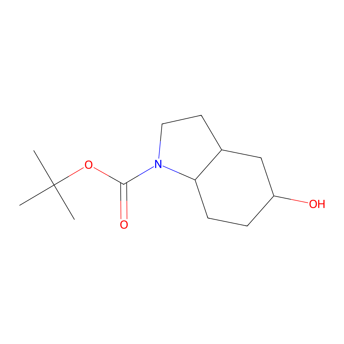 tert-butyl 5-hydroxy-octahydro-1H-indole-1-carboxylate molecular structure, CAS 1782031-39-3
