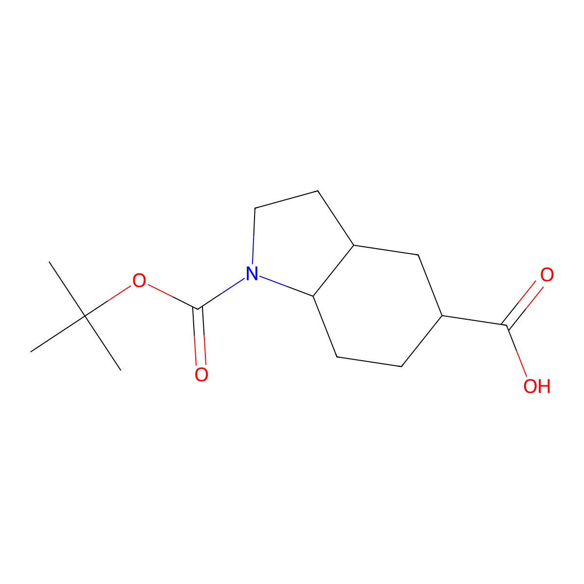 1-[(tert-butoxy)carbonyl]-octahydro-1H-indole-5-carboxylic acid molecular structure, CAS 1782033-25-3