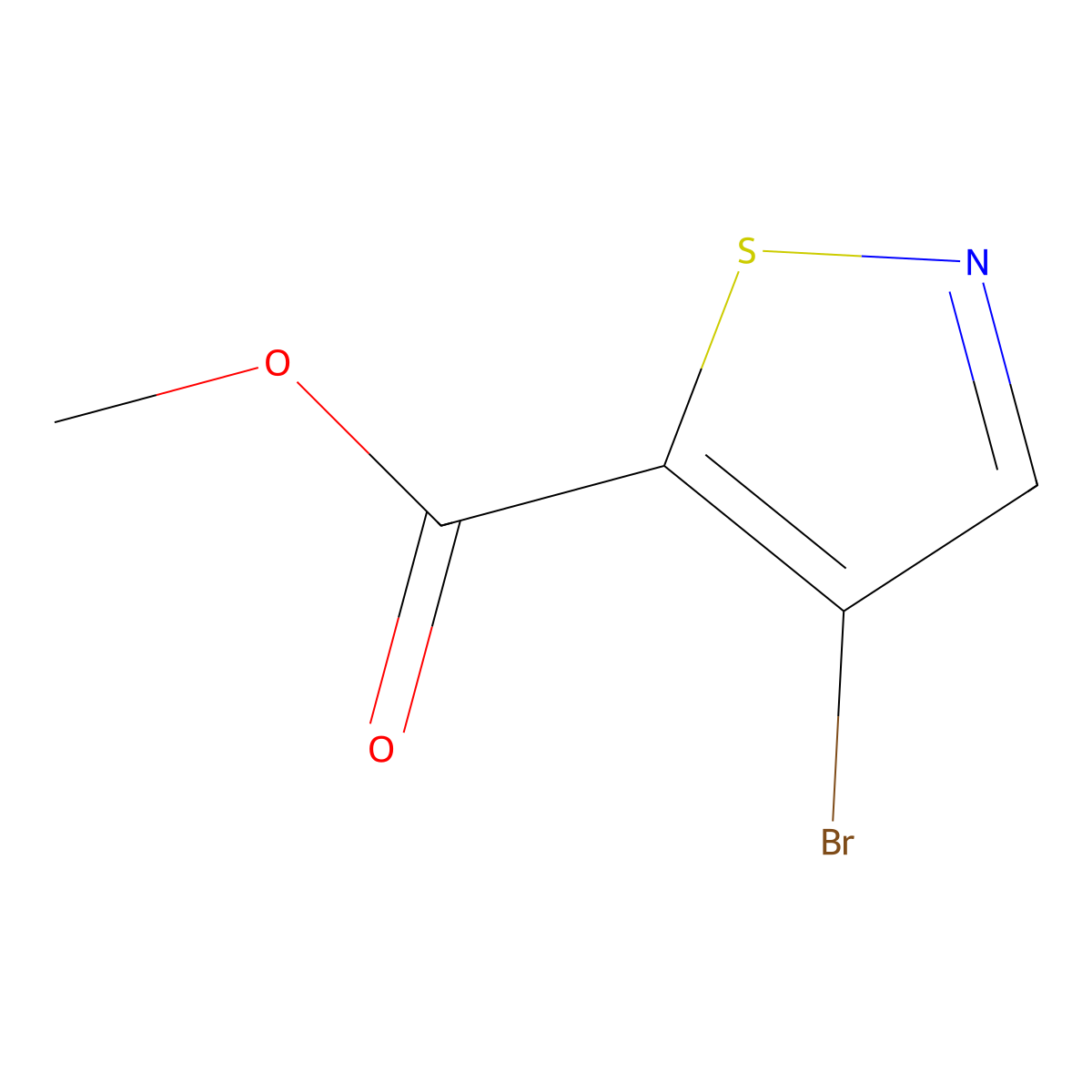 Methyl 4-bromo-1,2-thiazole-5-carboxylate molecular structure, CAS 1782042-10-7