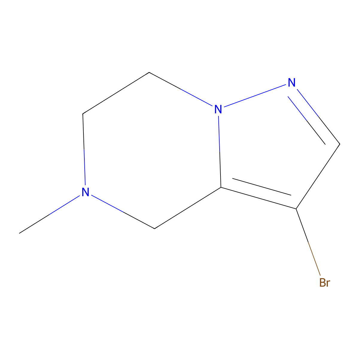 3-Bromo-5-methyl-4,5,6,7-tetrahydropyrazolo[1,5-A]pyrazine molecular structure, CAS 1782045-58-2