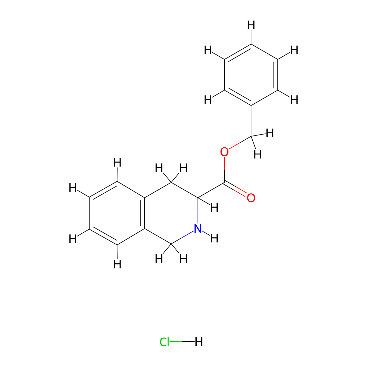 Benzyl 1,2,3,4-tetrahydroisoquinoline-3-carboxylate hydrochloride molecular structure, CAS 178205-78-2