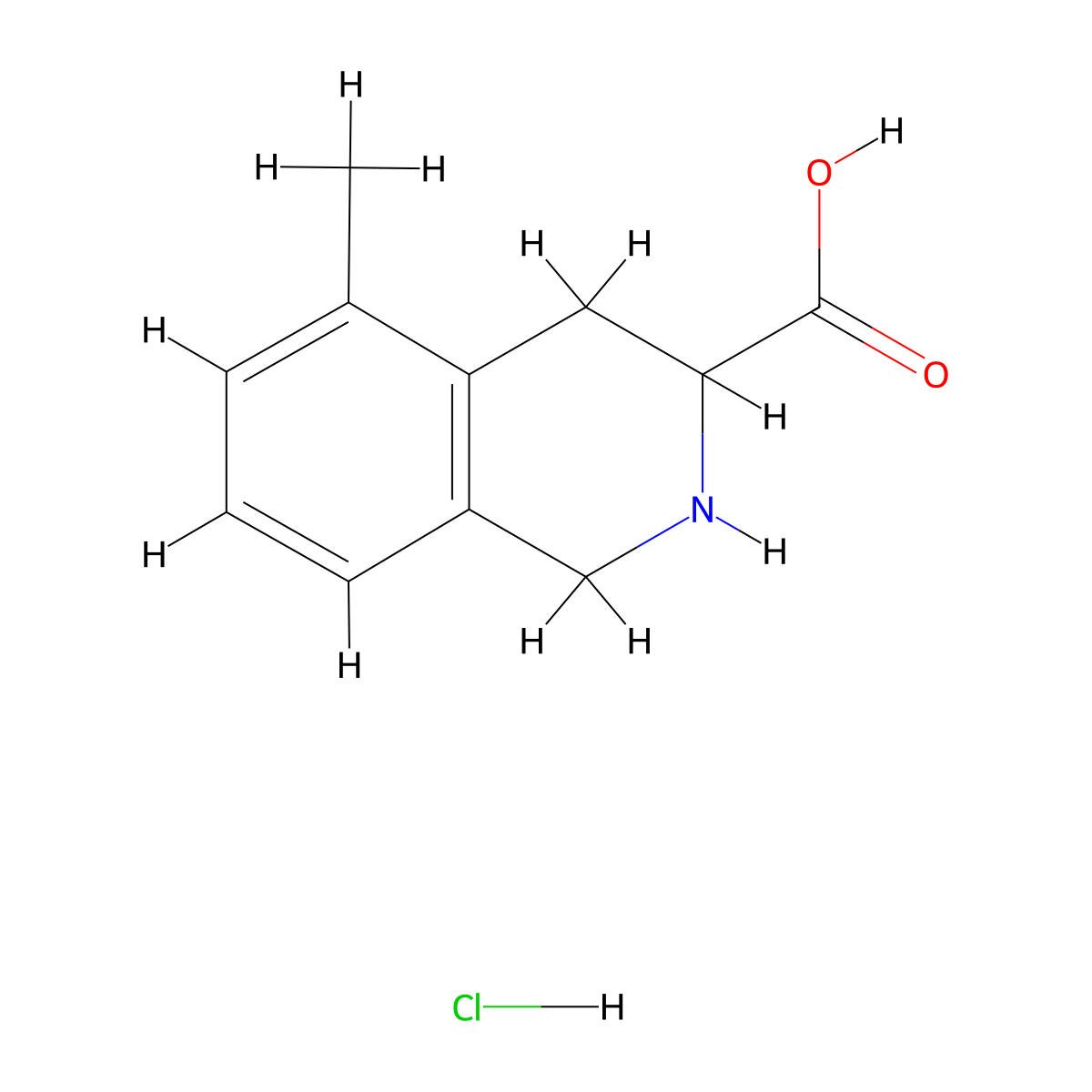 5-Methyl-1,2,3,4-tetrahydroisoquinoline-3-carboxylic acid hydrochloride molecular structure, CAS 178205-79-3