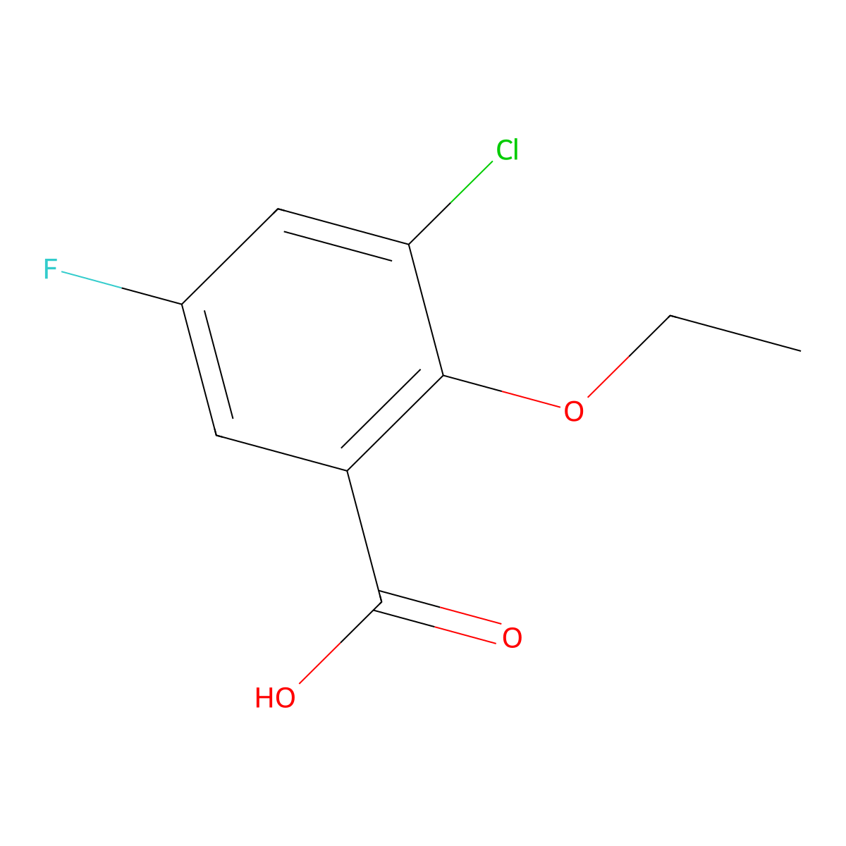 3-Chloro-2-ethoxy-5-fluorobenZoic acid molecular structure, CAS 1782054-69-6