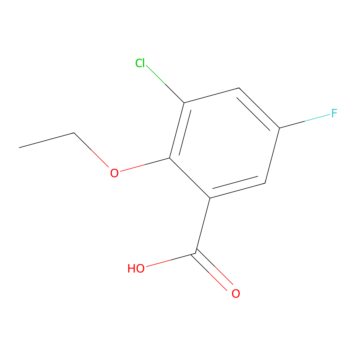 3-Chloro-2-ethoxy-5-fluorobenZoic acid molecular structure, CAS 1782054-69-6