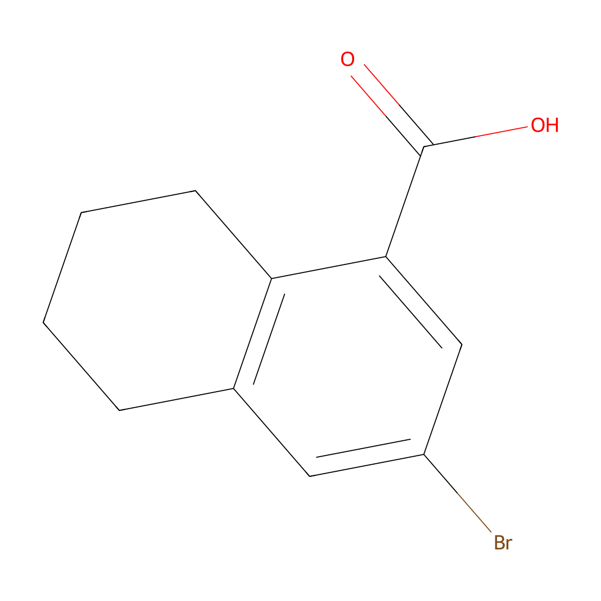 3-Bromo-5,6,7,8-tetrahydronaphthalene-1-carboxylic acid molecular structure, CAS 1782055-18-8
