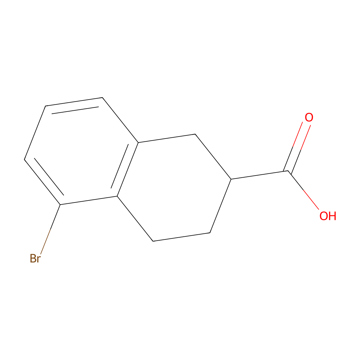 5-Bromo-1,2,3,4-tetrahydronaphthalene-2-carboxylic acid molecular structure, CAS 1782055-40-6