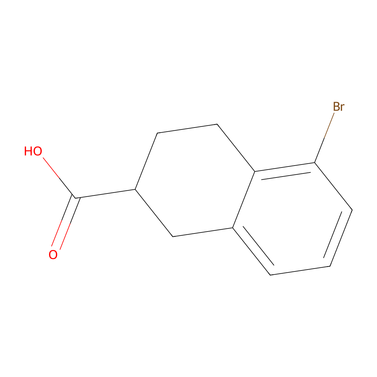 5-Bromo-1,2,3,4-tetrahydronaphthalene-2-carboxylic acid molecular structure, CAS 1782055-40-6