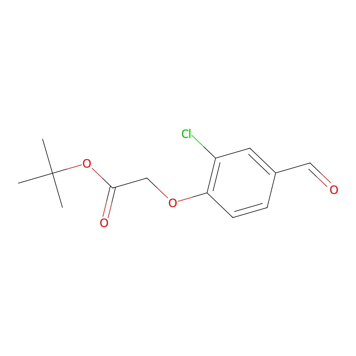 Tert-butyl 2-(2-chloro-4-formylphenoxy)acetate molecular structure, CAS 1782057-36-6