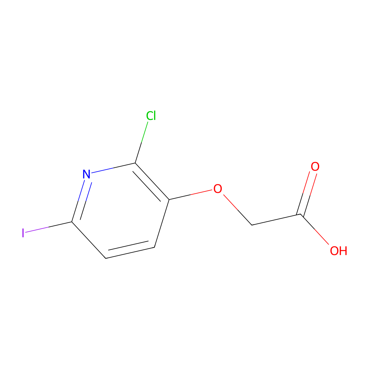 2-[(2-Chloro-6-iodopyridin-3-yl)oxy]acetic acid molecular structure, CAS 1782058-39-2