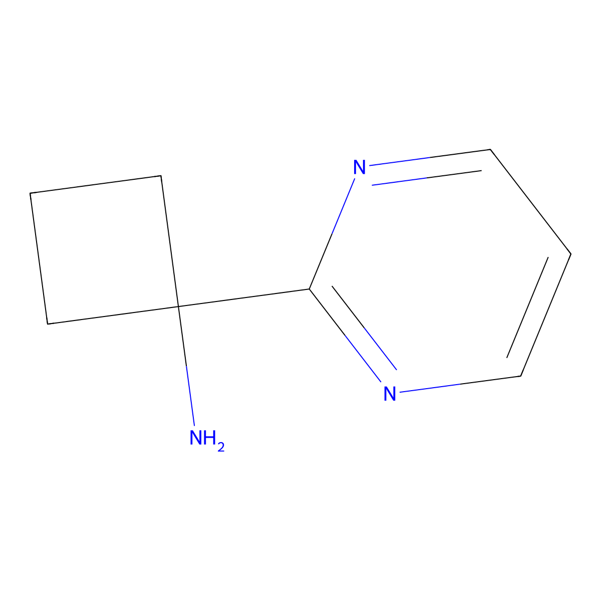 1-(Pyrimidin-2-yl)cyclobutan-1-amine molecular structure, CAS 1782058-56-3