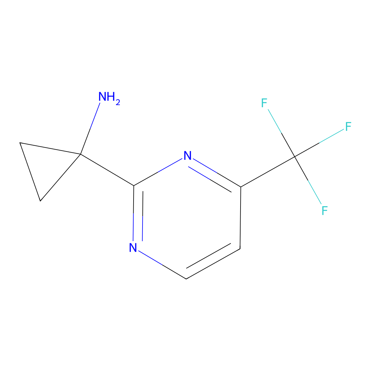 1-[4-(Trifluoromethyl)pyrimidin-2-yl]cyclopropan-1-amine molecular structure, CAS 1782061-83-9