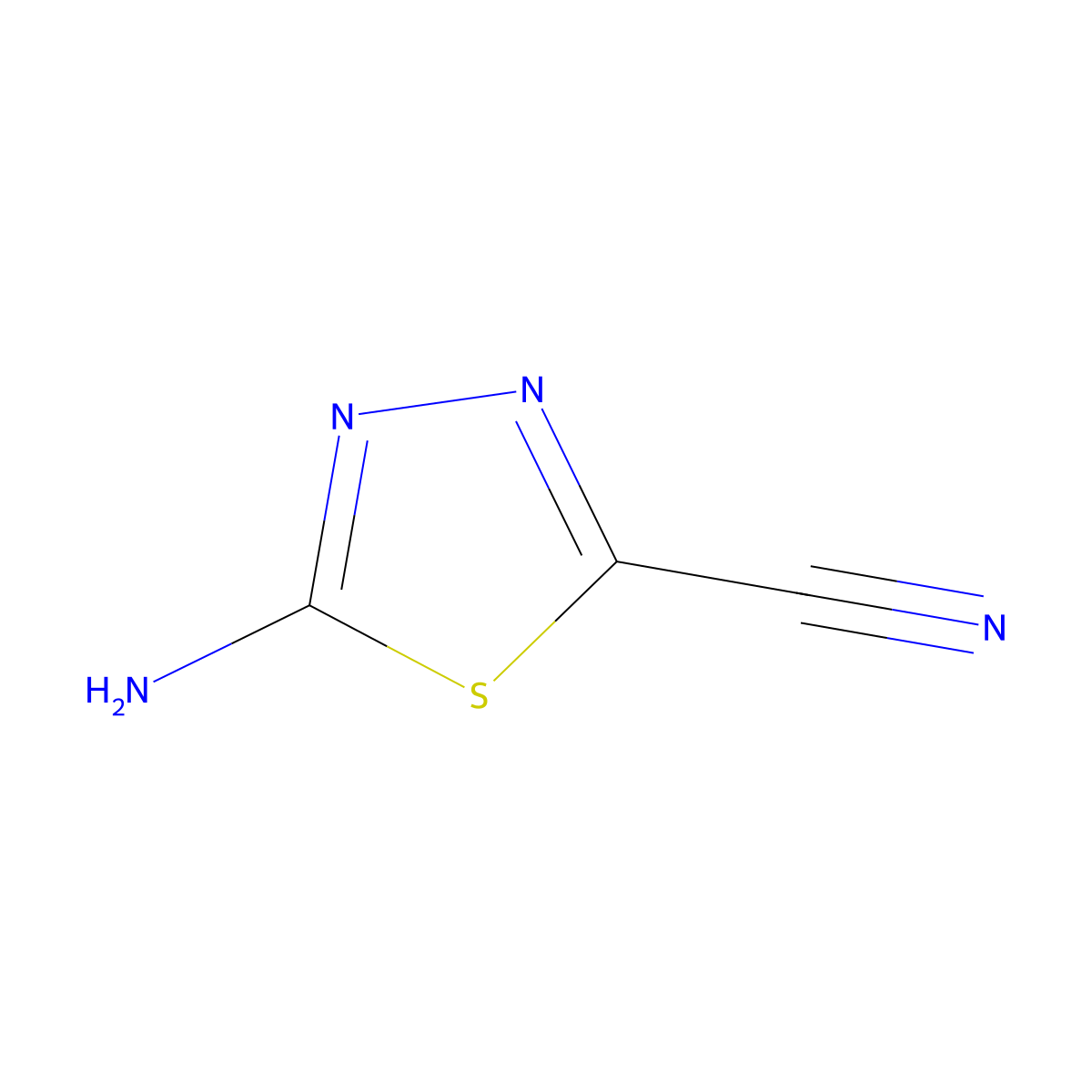 5-Amino-1,3,4-thiadiazole-2-carbonitrile molecular structure, CAS 1782071-20-8