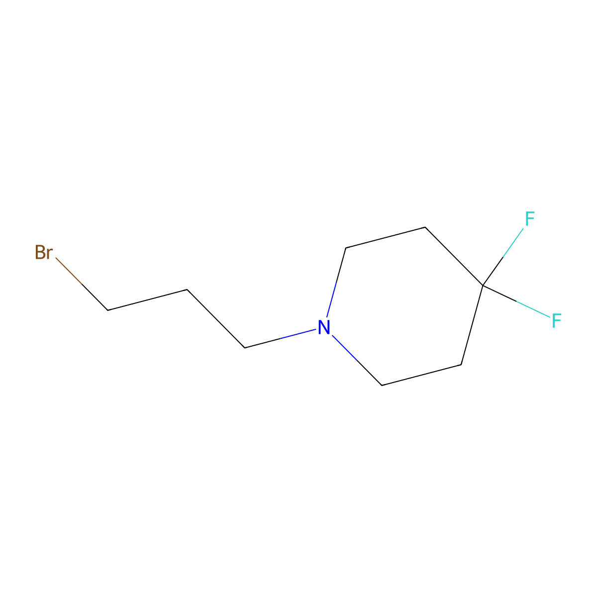 1-(3-Bromopropyl)-4,4-difluoropiperidine molecular structure, CAS 1782084-16-5