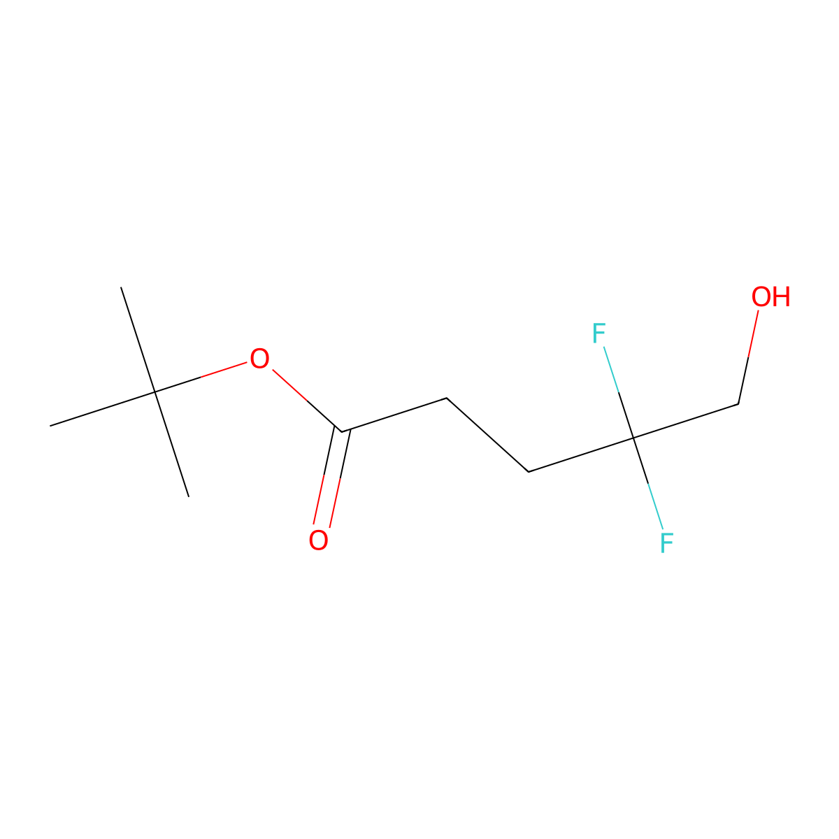 Tert-butyl 4,4-difluoro-5-hydroxypentanoate molecular structure, CAS 1782101-24-9