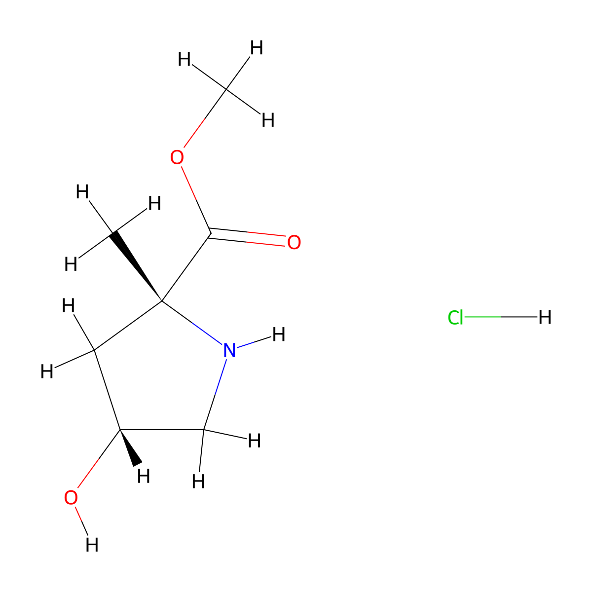 methyl (2R,4R)-4-hydroxy-2-methylpyrrolidine-2-carboxylate hydrochloride molecular structure, CAS 1782103-58-5